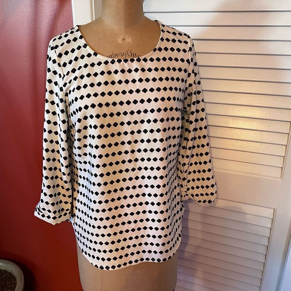 BRIXON IVY | black & white blouse XS